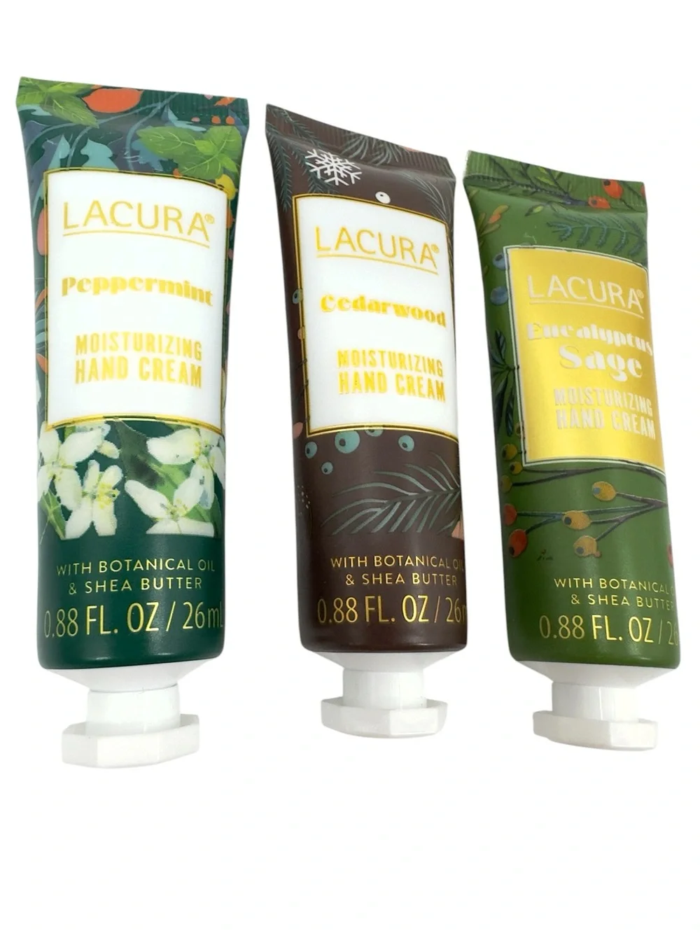 Lacura Moisturizing Hand Cream LOT Peppermint Cedarwood Eucalyptus Sage .88fl oz